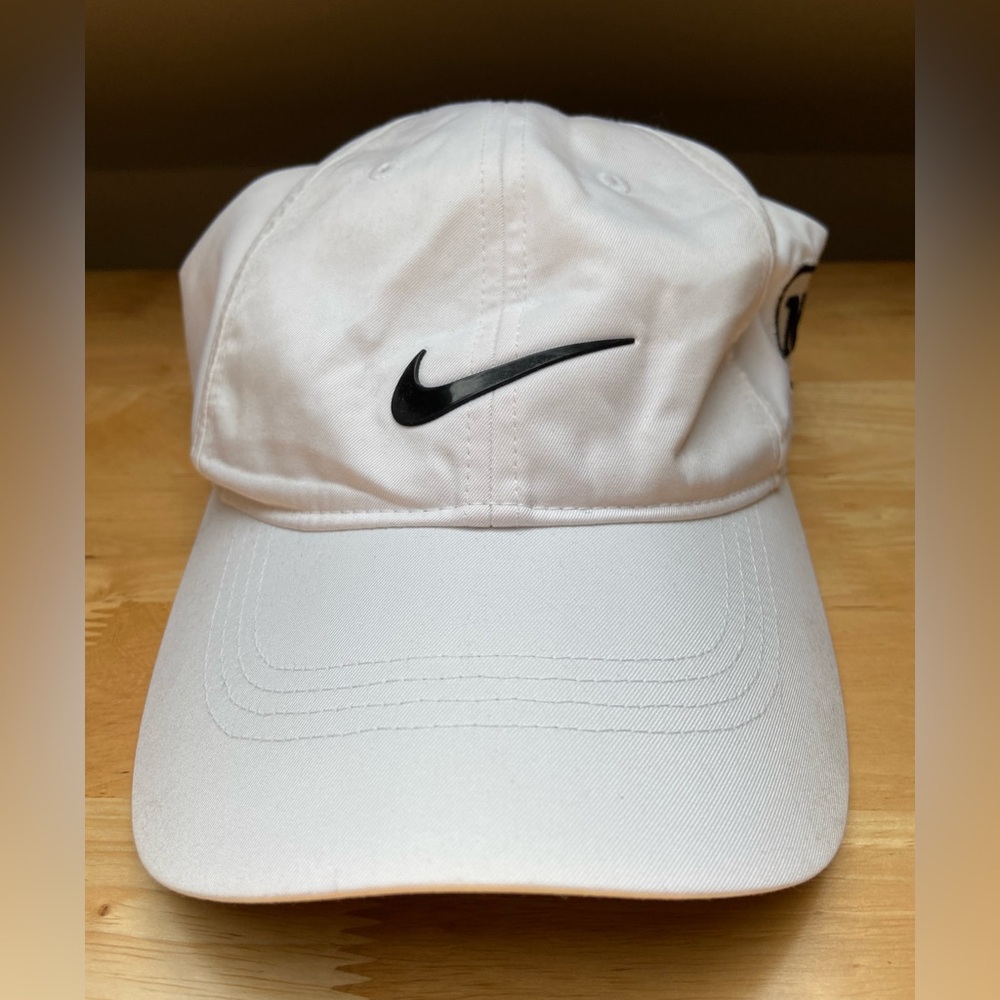 Nike Dri-Fit White Hat with Black Swoosh